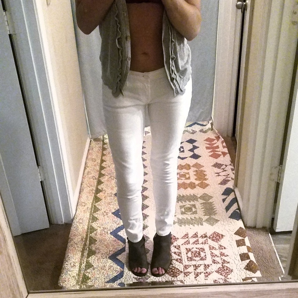 7 for all Mankind White skinny jeans